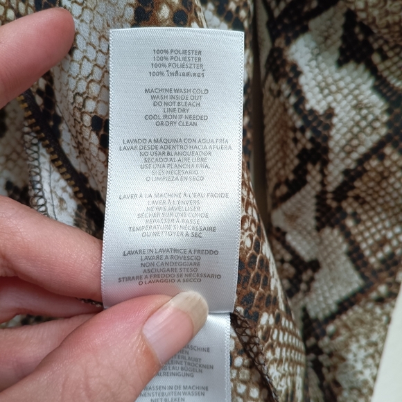 Micheal Kors Sheer Snake Skin Zip-Up Shirt - Picture 5 of 9